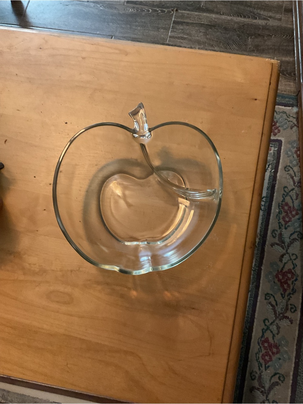 Apple Shaped glass Chip & Dip Bowl
